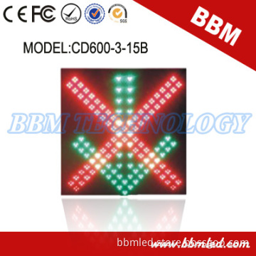 600mm Red Cross Green Arrow LED Traffic Signal for Lane